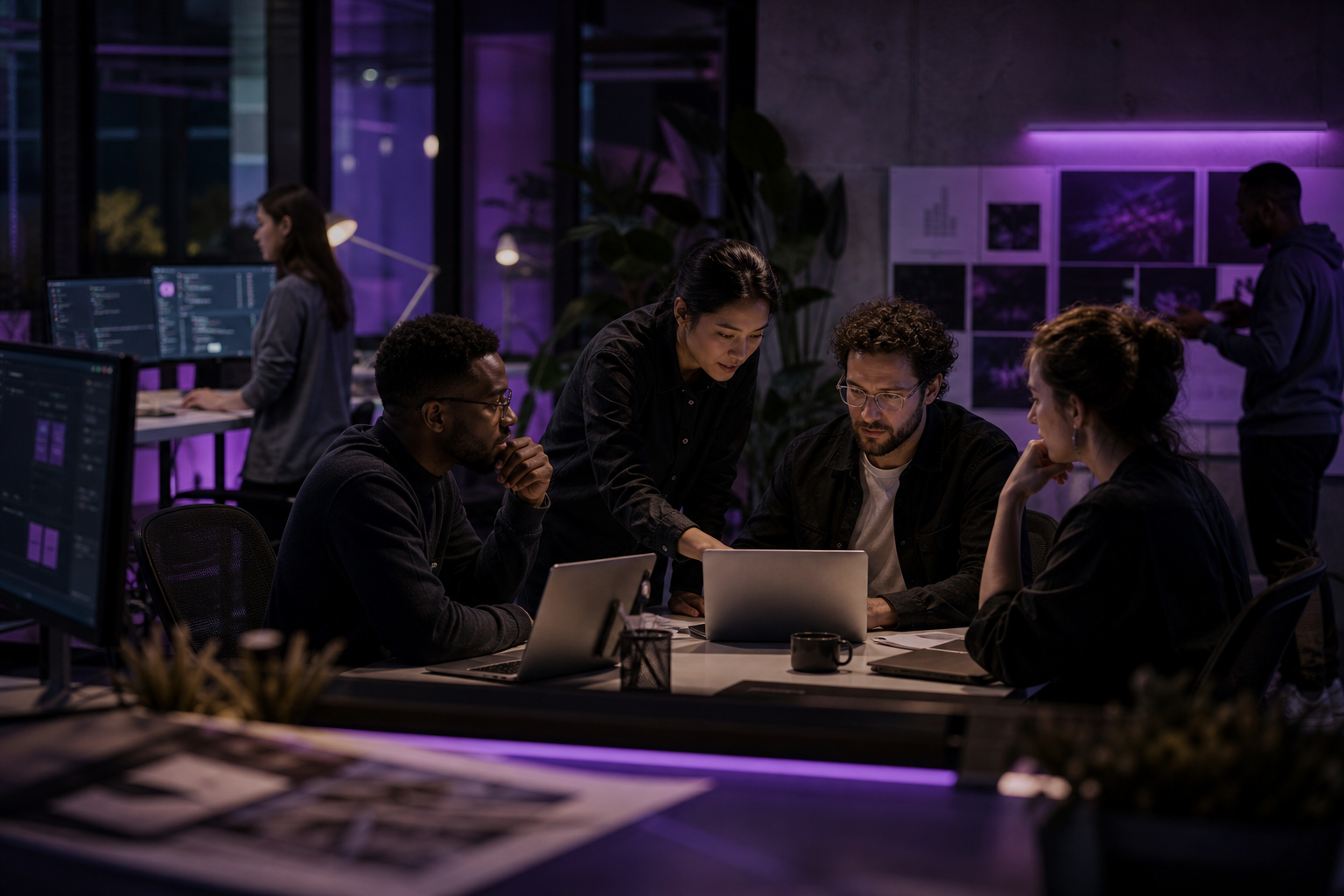 MevSync team collaborating in the studio