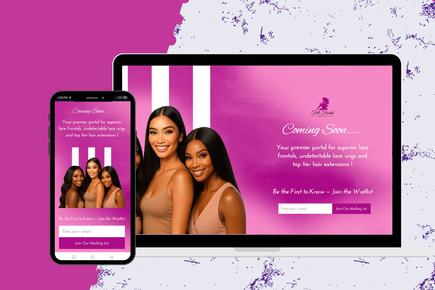 Full Frontal – Shopify Coming Soon Landing Page & Email Waitlist System