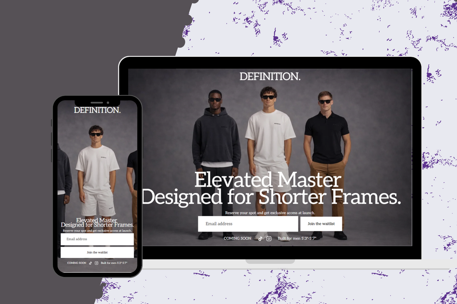 Luxury Fashion Coming Soon Page & Waitlist System – DEFINITION (Shopify)